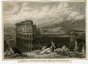 Images Dated 8th February 2017: Lord Byron contemplating the Colosseum in Rome
