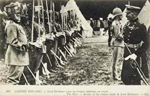 Lord Kitchener reviewing Indian Troops - WWI