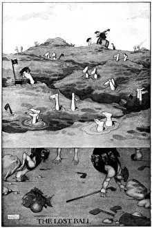 Searching Gallery: The Lost Ball - Heath Robinson Cartoon