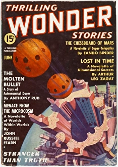 Lost in Time, Thrilling Wonder Stories Scifi Magazine Cover Lost in Time, Thrilling Wonder Stories Scifi Magazine Cover