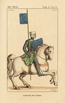 Louis IX, King of France, military costume, 1215-1270 Louis IX, King of France, military costume, 1215-1270