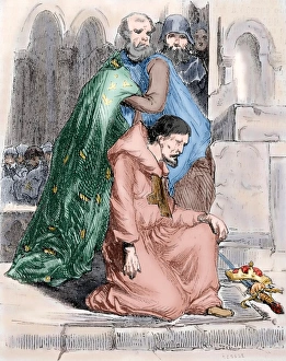 Louis the Pious (778-840). Engraving. Colored Louis the Pious (778-840). Engraving. Colored