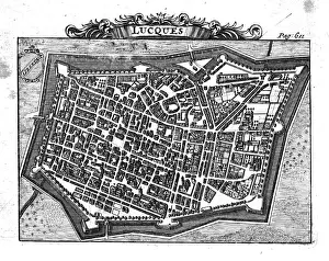 Aerial View Print of Lucca, Tuscany