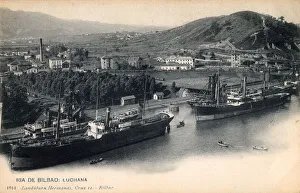 Luchana, River Nervion, Bilbao, Spain Luchana, River Nervion, Bilbao, Spain