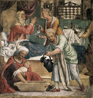LUINI, Bernardino (1480-1532). Nativity of Mary LUINI, Bernardino (1480-1532). Nativity of Mary