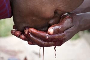 Maasai Tribesman - drinking Goats blood during
