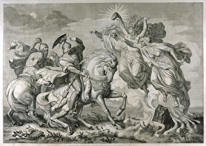 <b class=qtipBold><figcaption>Macbeth/Banquo/Witches</figcaption></b><br>Act I, Scene iii Macbeth & Banquo, on horseback, encounter the three witches<br><em>© Mary Evans Picture Library</em> Macbeth/Banquo/Witches