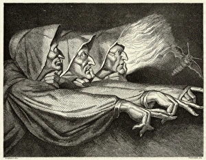 <b class=qtipBold><figcaption>Macbeth/Witches/1863</figcaption></b><br>The witches<br><em>© Mary Evans Picture Library</em> Macbeth/Witches/1863