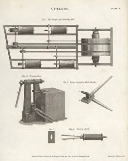 Machinery for making cutlery, 18th century