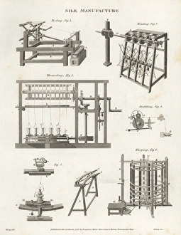 Machines for silk manufacture, 18th century Machines for silk manufacture, 18th century