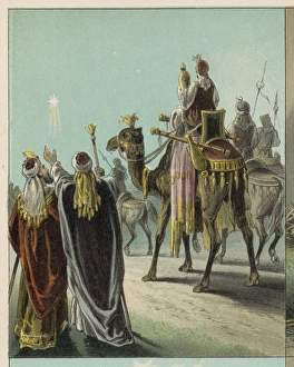 <b class=qtipBold><figcaption>The Magi Travelling</figcaption></b><br>THE NATIVITY The Magi travel towards the star<br><em>© Mary Evans Picture Library</em> The Magi Travelling