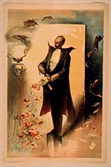 Magician pulling roses out of top hat surrounded by supernat Magician pulling roses out of top hat surrounded by supernat