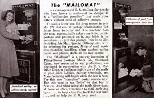 Stamps Gallery: Mailomat coin-operated mailbox, USA