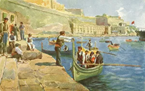 Malta - Valletta - a traditional Dghajsa boat Malta - Valletta - a traditional Dghajsa boat