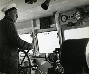Man on the bridge of a cross-channel ferry Man on the bridge of a cross-channel ferry