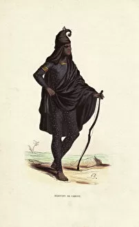 Man of Lahore (Punjab) in black suit, turban