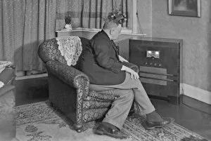 Upholstery Gallery: Man listening to a radio