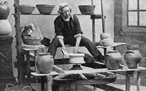 Images Dated 28th August 2018: Man making pottery, Quimper, Brittany, Northern France