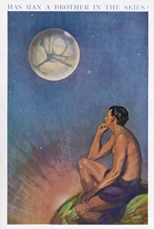 <b class=qtipBold><figcaption>Man and Mars</figcaption></b><br>Man contemplates Mars and considers the possibility of life there...<br><em>© Mary Evans Picture Library</em> Man and Mars
