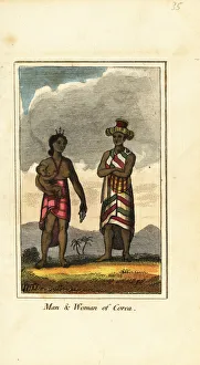 Korea Gallery: Man, woman and baby of Corea, Korea, 1818