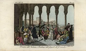Man and woman dancing the bolero, Granada, 18th century Man and woman dancing the bolero, Granada, 18th century
