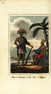 Man and woman of the Isle of Paques or Easter Island, 1818 Man and woman of the Isle of Paques or Easter Island, 1818