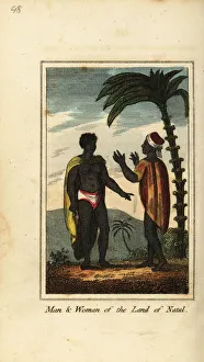 Nations Gallery: Man and woman of the Land of Natal, South Africa, 1818