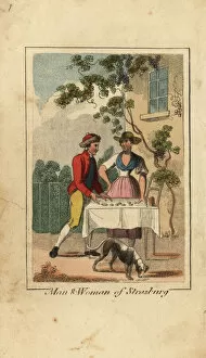 Alsace Gallery: Man and woman of Strasbourg, Alsace, France, 1818