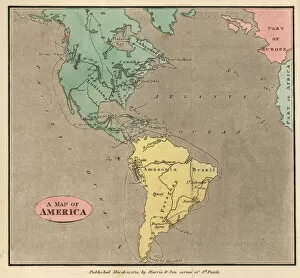 Maps Gallery: Map of the Americas, circa 1821