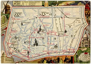 Rouge Gallery: Map of the Butte Montmartre, Paris, France