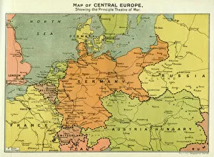 Denmark Collection: Map of Central Europe, World War One