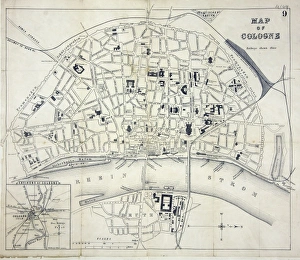 <b class=qtipBold><figcaption>Map of Cologne</figcaption></b><br>Map of the city of Cologne, Germany Date: 19th century<br><em>© Mary Evans / National Archives</em> Map of Cologne