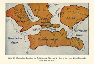 Map of the continents and seas in the Upper Carboniferous Map of the continents and seas in the Upper Carboniferous
