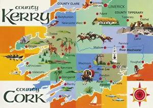 Map of Counties and Town, County Kerry, County Cork Map of Counties and Town, County Kerry, County Cork