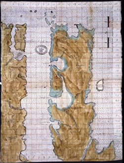 <b class=qtipBold><figcaption>Map of County Kerry</figcaption></b><br>County Kerry Ireland, 1573 Date: 1573<br><em>© Mary Evans / National Archives</em> Map of County Kerry