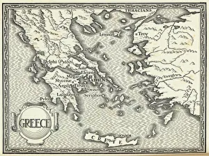 <b class=qtipBold><figcaption>Map/Europe/Greece/Ford</figcaption></b><br>Map of ancient Greece.<br><em>© Mary Evans Picture Library</em> Map/Europe/Greece/Ford