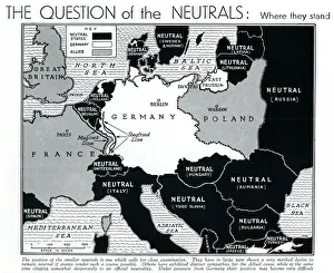 Map of Europe showing WW2 alliances, September 1939 Map of Europe showing WW2 alliances, September 1939