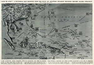 Map of Japanese invasion receding by G. H. Davis Map of Japanese invasion receding by G. H. Davis