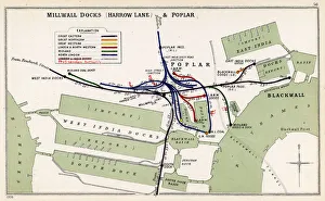 Map, Millwall Docks (Harrow Lane) and Poplar, East London Map, Millwall Docks (Harrow Lane) and Poplar, East London