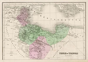 Libya Collection: Map / North Africa 19C