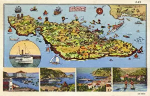 Casino Gallery: Map, Santa Catalina Island, California, USA
