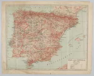 Portugal Collection: Map - Spain and Portugal, 1807-1814