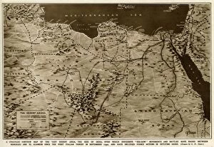 Libya Collection: Map of the war in North Africa by G. H. Davis
