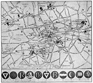 Map of YMCA shelters around London during WW1 Map of YMCA shelters around London during WW1
