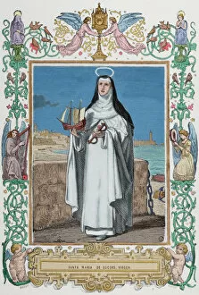 Images Dated 29th June 2014: Maria de Cervello (1230-1290). Mercedarian nun. Colored