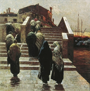 MARIUS PICTOR (1852-1924). Red sunset, fine morning MARIUS PICTOR (1852-1924). Red sunset, fine morning
