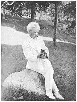 Mark Twain / Holding Cat