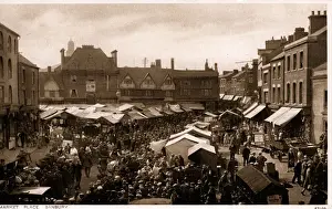 Prints of The Market, Banbury, Oxford, Oxfordshire, England. Date: 1920s Oxford Prints: The Market, Banbury Print, 1920s
