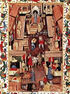 Codex Gallery: Market in the Gate of Ravenna in Bologna. Street traders. Mi