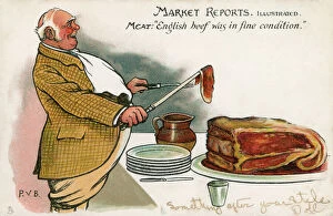 Images Dated 30th November 2011: Market Reports - English Country Squire carves the beef